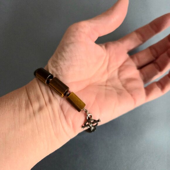 Tiger eye long beads bracelet. - Picture 3 of 4